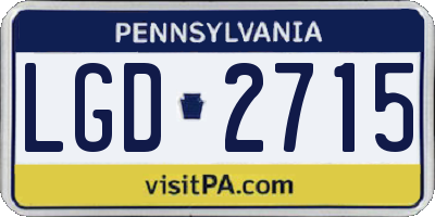 PA license plate LGD2715