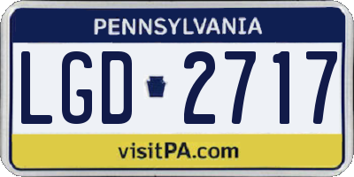 PA license plate LGD2717