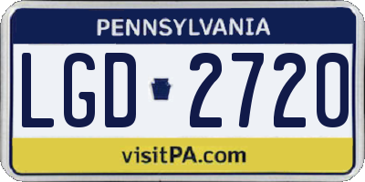 PA license plate LGD2720