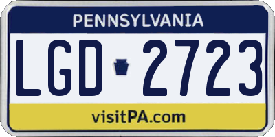 PA license plate LGD2723
