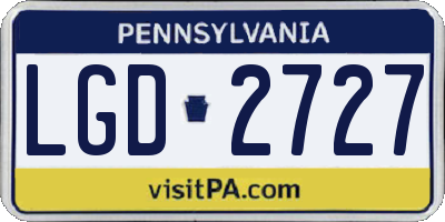 PA license plate LGD2727