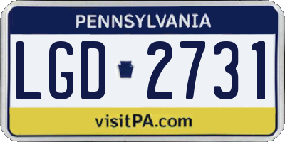 PA license plate LGD2731
