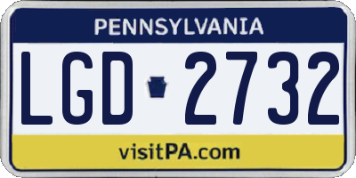 PA license plate LGD2732
