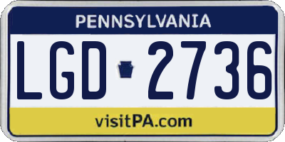 PA license plate LGD2736