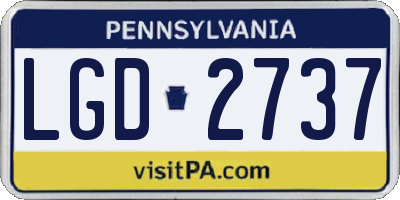 PA license plate LGD2737