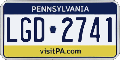 PA license plate LGD2741