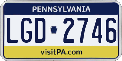 PA license plate LGD2746