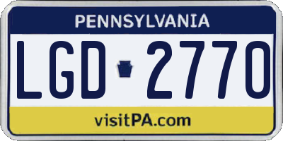 PA license plate LGD2770