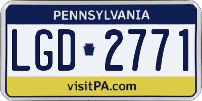 PA license plate LGD2771
