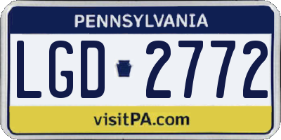 PA license plate LGD2772