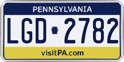 PA license plate LGD2782