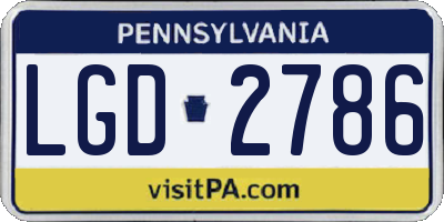 PA license plate LGD2786