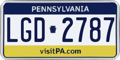 PA license plate LGD2787