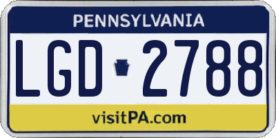 PA license plate LGD2788
