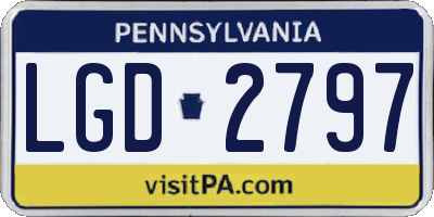 PA license plate LGD2797