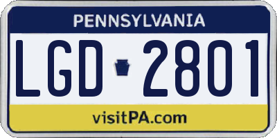 PA license plate LGD2801