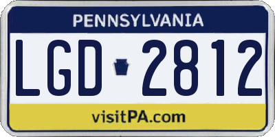 PA license plate LGD2812