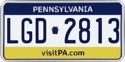 PA license plate LGD2813
