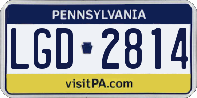 PA license plate LGD2814
