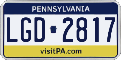 PA license plate LGD2817