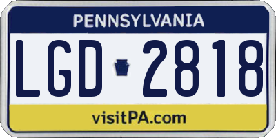 PA license plate LGD2818