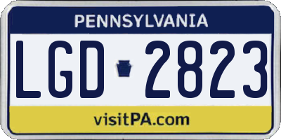 PA license plate LGD2823
