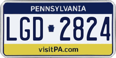 PA license plate LGD2824