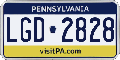 PA license plate LGD2828