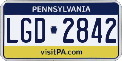 PA license plate LGD2842