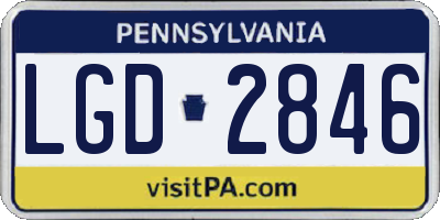 PA license plate LGD2846