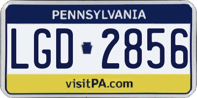 PA license plate LGD2856