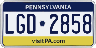 PA license plate LGD2858