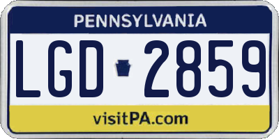 PA license plate LGD2859