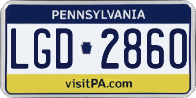 PA license plate LGD2860