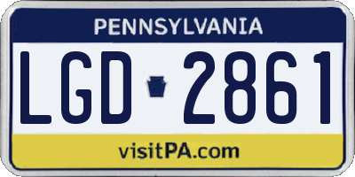 PA license plate LGD2861