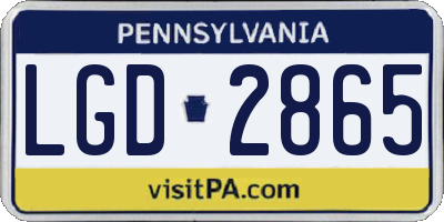 PA license plate LGD2865