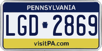 PA license plate LGD2869