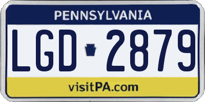 PA license plate LGD2879