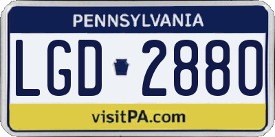 PA license plate LGD2880