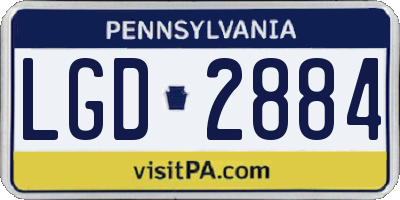 PA license plate LGD2884