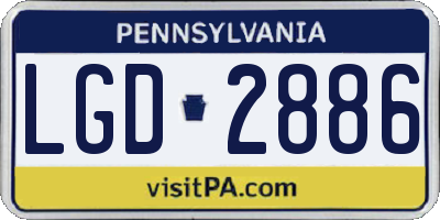 PA license plate LGD2886