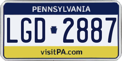 PA license plate LGD2887