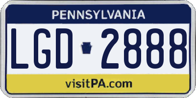 PA license plate LGD2888