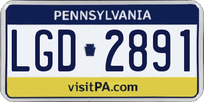 PA license plate LGD2891