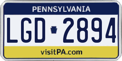 PA license plate LGD2894