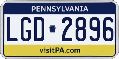 PA license plate LGD2896