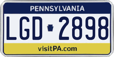 PA license plate LGD2898