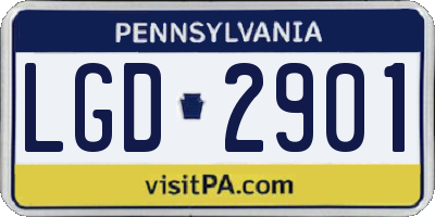 PA license plate LGD2901