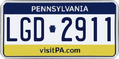 PA license plate LGD2911