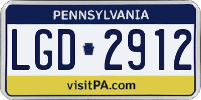 PA license plate LGD2912